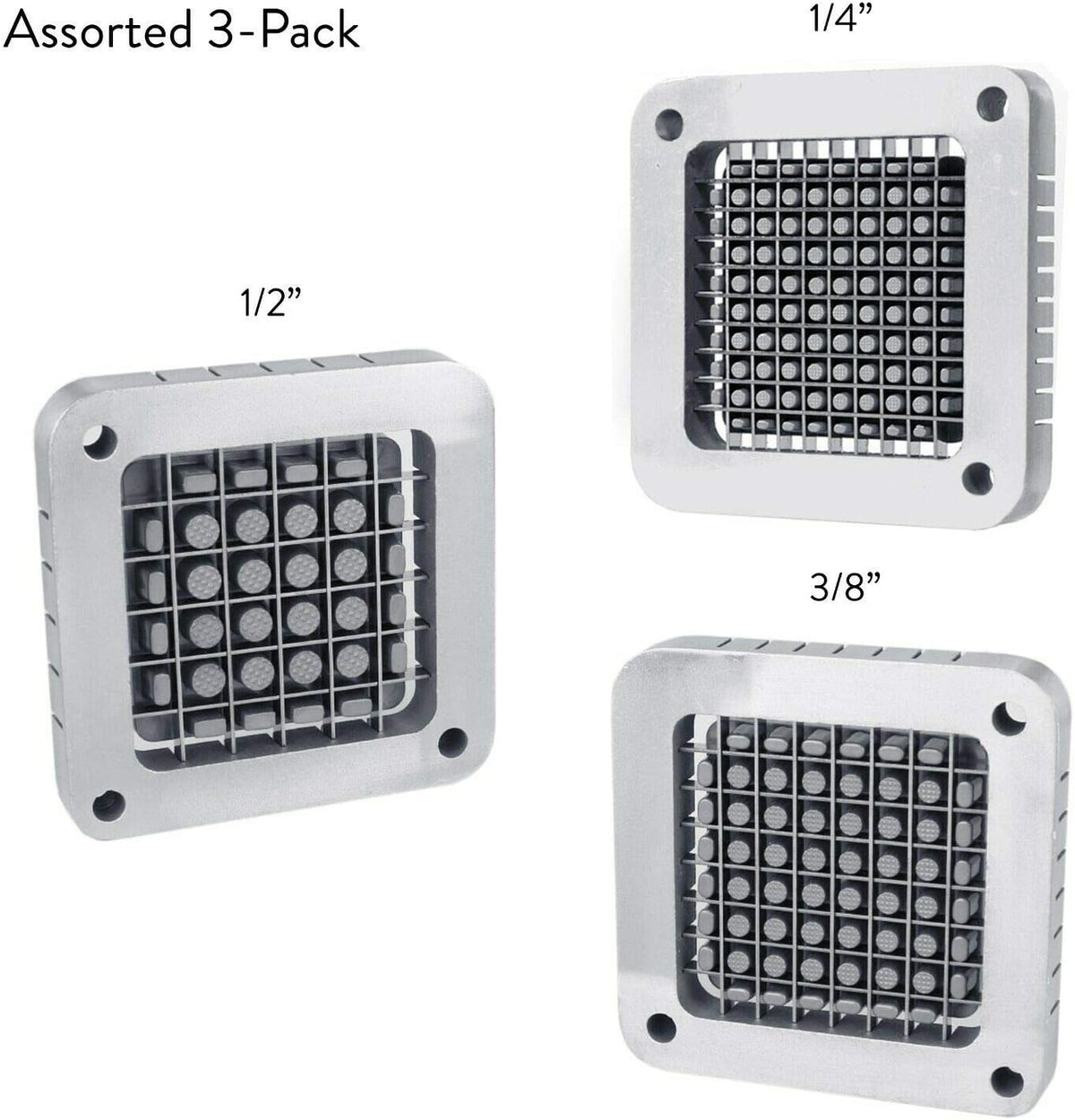3-Hole 3/8" Cutting Frame Replacement Blade and Pushing Block Kit for French Fry Cutter