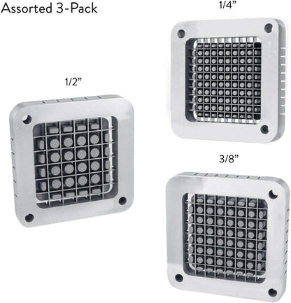 3-Hole 3/8" Cutting Frame Replacement Blade and Pushing Block Kit for French Fry Cutter