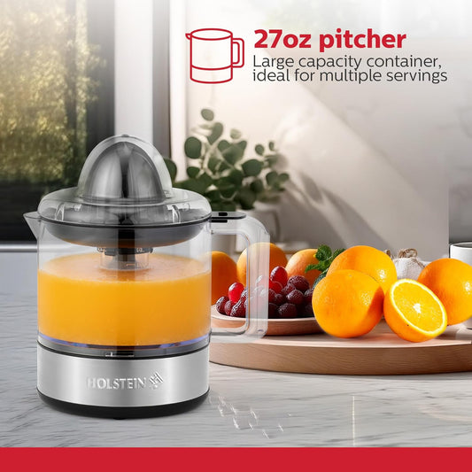 27-oz Electric Citrus Juicer, Black/Stainless Steel - Ideal for Freshly Squeezed Orange, Lemon, Grapefruit Juices for Breakfast or Drinks
