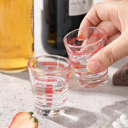 2 Pack Shot Glass Measuring Cup, 1 oz Small Cups for Measure Liquid