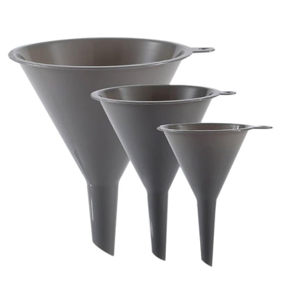 Plastic Kitchen Funnel Set of 3, Round Funnels for Filling Bottles, Gray | Durable Funnels for Kitchen Use, Multifunctional Funnels for Filling, Canning, Cooking, Lab or Car Oil