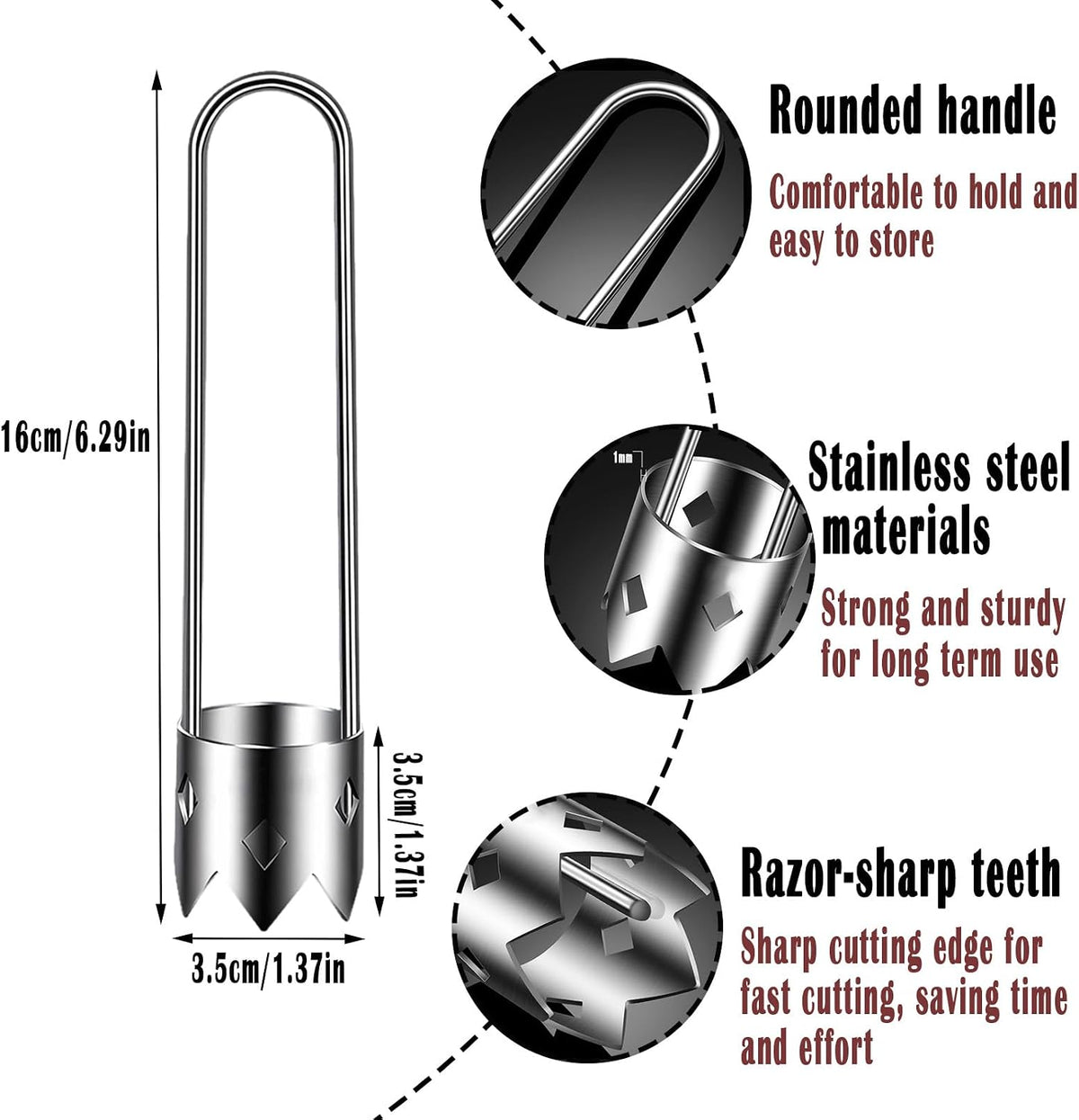 Red Bell Pepper Seed Corer Tool,Stainless Steel Fruit and Vegetable Corer Tool, Creative Bell Pepper Cutter Kitchen Utility Gadgets for Cored Bell Peppers, Apples, Pears