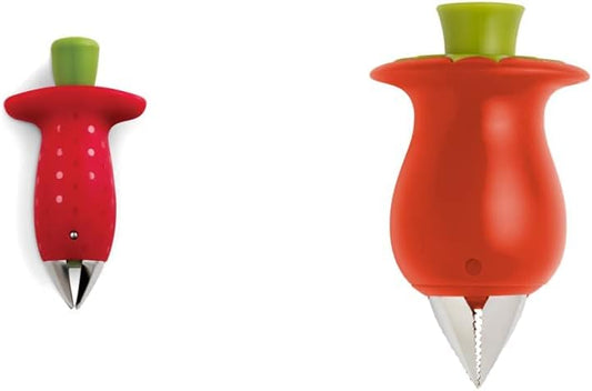 Original Stem Gem Strawberry Huller, Red/Green & Hullster Tomato Huller