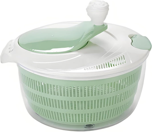 4.2L Green Salad Spinner & Lettuce Spinner for kitchen | BPA-FREE,Quick Drying,Dual Drainage Holes,Spinning Greens, Fruits, and Vegetables.