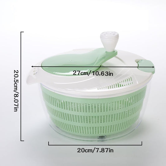4.2L Green Salad Spinner & Lettuce Spinner for kitchen | BPA-FREE,Quick Drying,Dual Drainage Holes,Spinning Greens, Fruits, and Vegetables.