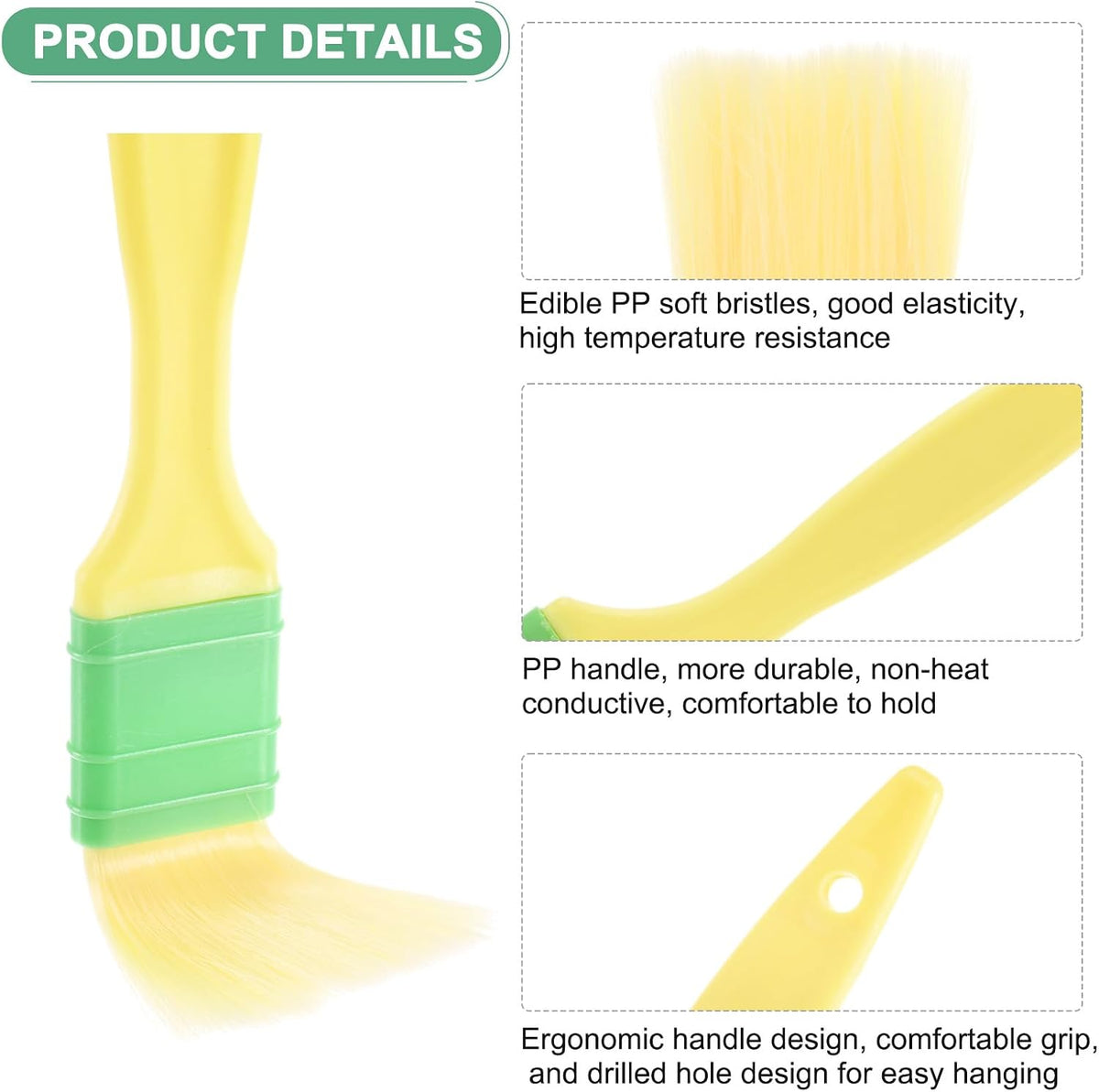 2-Pack Pastry Brush, Soft Basting Baking BBQ Oil Brush for Cooking/Barbecue/Kitchen [3"]