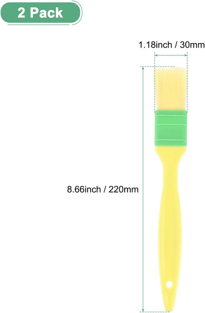2-Pack Pastry Brush, Soft Basting Baking BBQ Oil Brush for Cooking/Barbecue/Kitchen [3"]