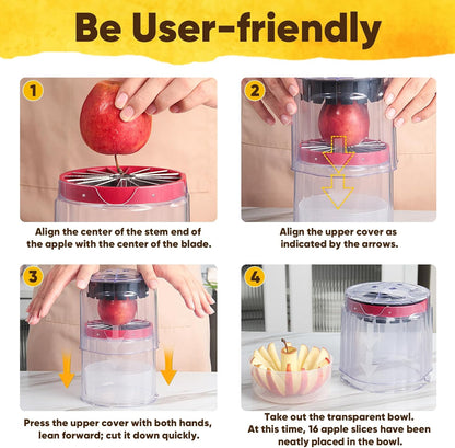 Newness 5.12-Inch Apple Slicer – Extra-Large, Ultra-Safe Stainless Steel Apple Cutter