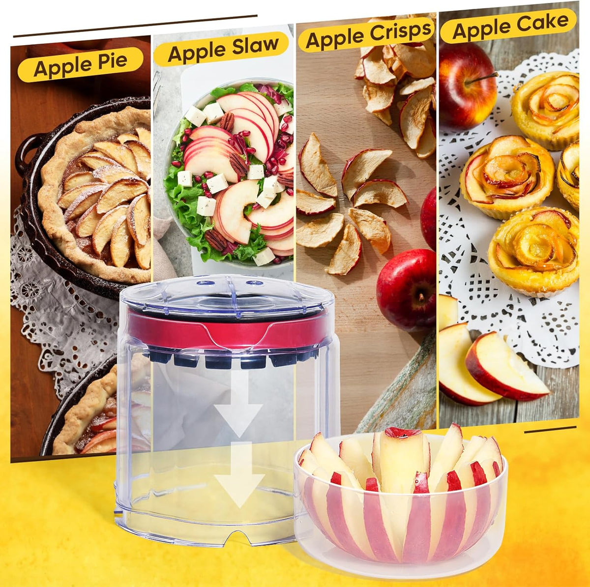 Newness 5.12-Inch Apple Slicer – Extra-Large, Ultra-Safe Stainless Steel Apple Cutter