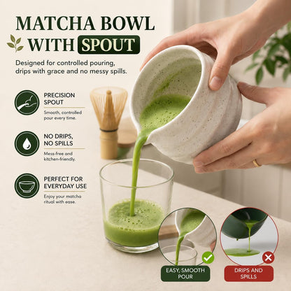 ® MATCHA WHISK SET PREMIUM - Professional Matcha Kit Set with Matcha Bowl, Matcha Whisk, Milk Frother, Spoon, Sifter, Scoop, Stand, Tea Mat, Cloth, Ebook - Matcha Bowl Set