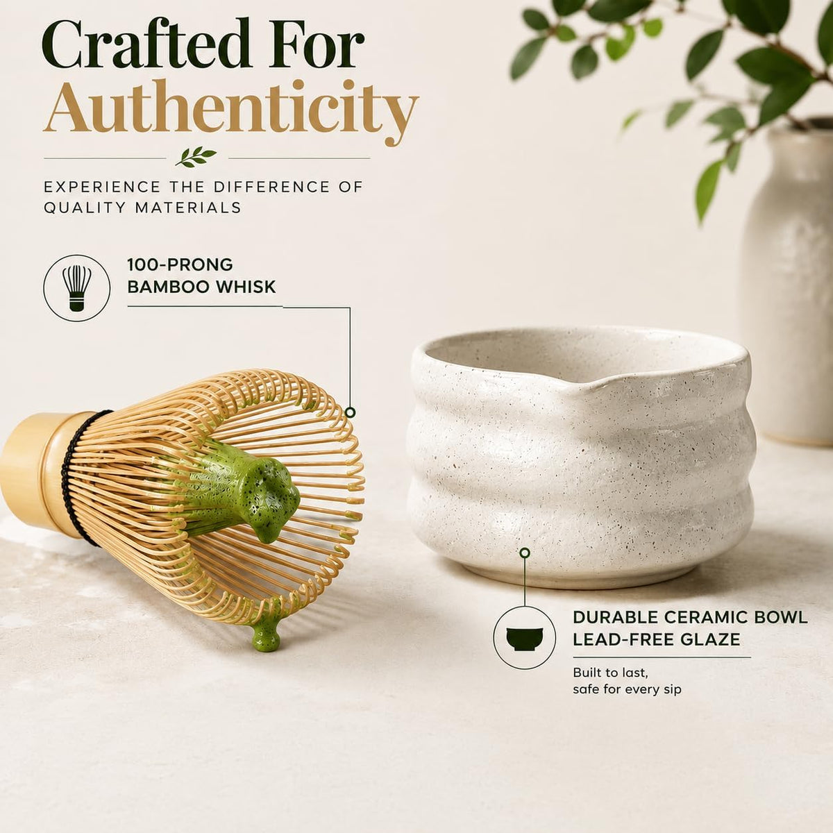 ® MATCHA WHISK SET PREMIUM - Professional Matcha Kit Set with Matcha Bowl, Matcha Whisk, Milk Frother, Spoon, Sifter, Scoop, Stand, Tea Mat, Cloth, Ebook - Matcha Bowl Set