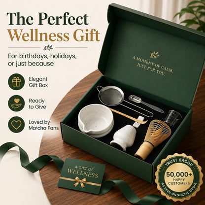 ® MATCHA WHISK SET PREMIUM - Professional Matcha Kit Set with Matcha Bowl, Matcha Whisk, Milk Frother, Spoon, Sifter, Scoop, Stand, Tea Mat, Cloth, Ebook - Matcha Bowl Set