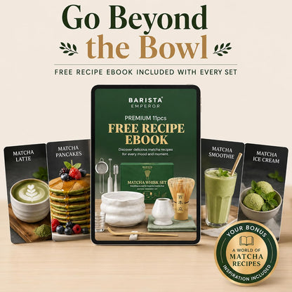 ® MATCHA WHISK SET PREMIUM - Professional Matcha Kit Set with Matcha Bowl, Matcha Whisk, Milk Frother, Spoon, Sifter, Scoop, Stand, Tea Mat, Cloth, Ebook - Matcha Bowl Set