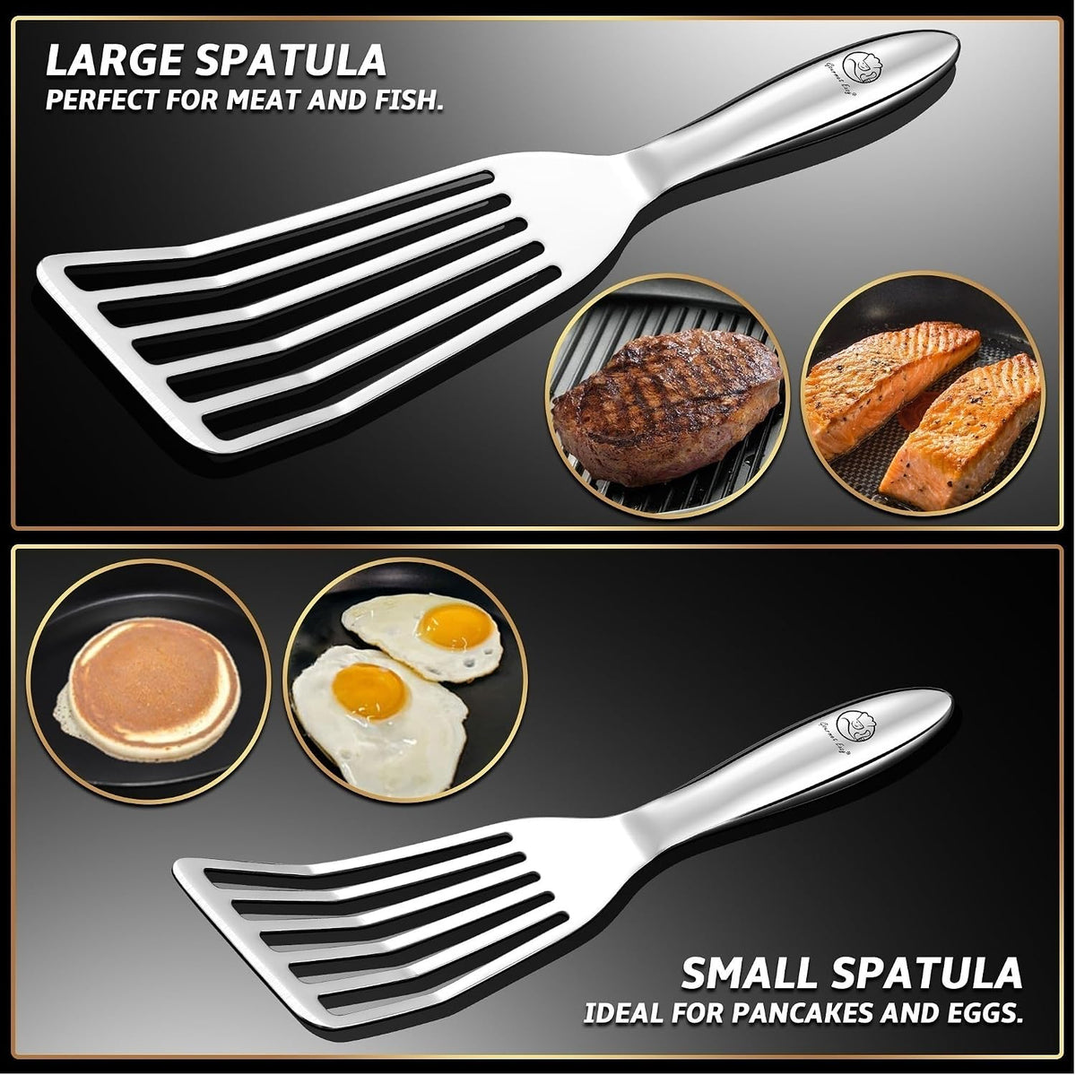 Fish Spatula Set, Ultra-Thin Edge for Easy Turning & Flipping