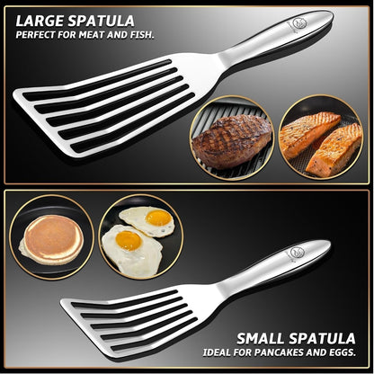 Fish Spatula Set, Ultra-Thin Edge for Easy Turning & Flipping