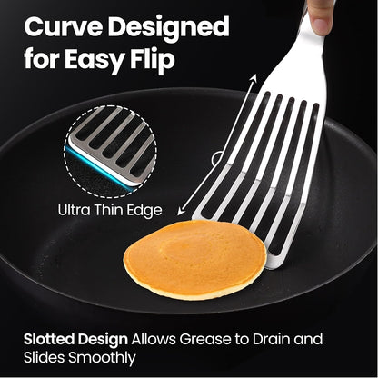 Fish Spatula Set, Ultra-Thin Edge for Easy Turning & Flipping