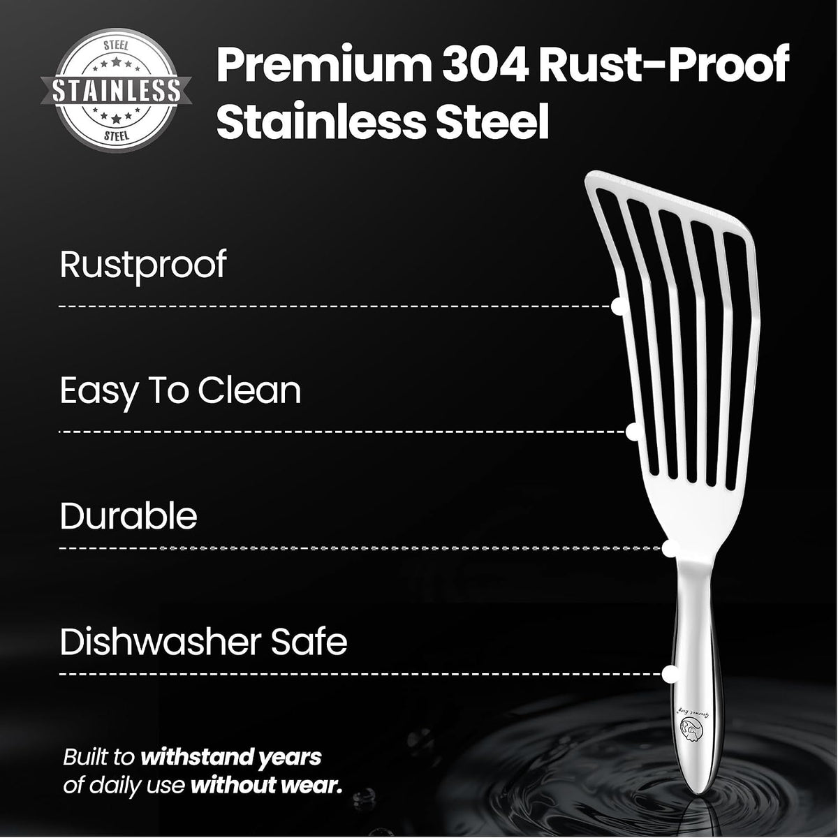 Fish Spatula Set, Ultra-Thin Edge for Easy Turning & Flipping