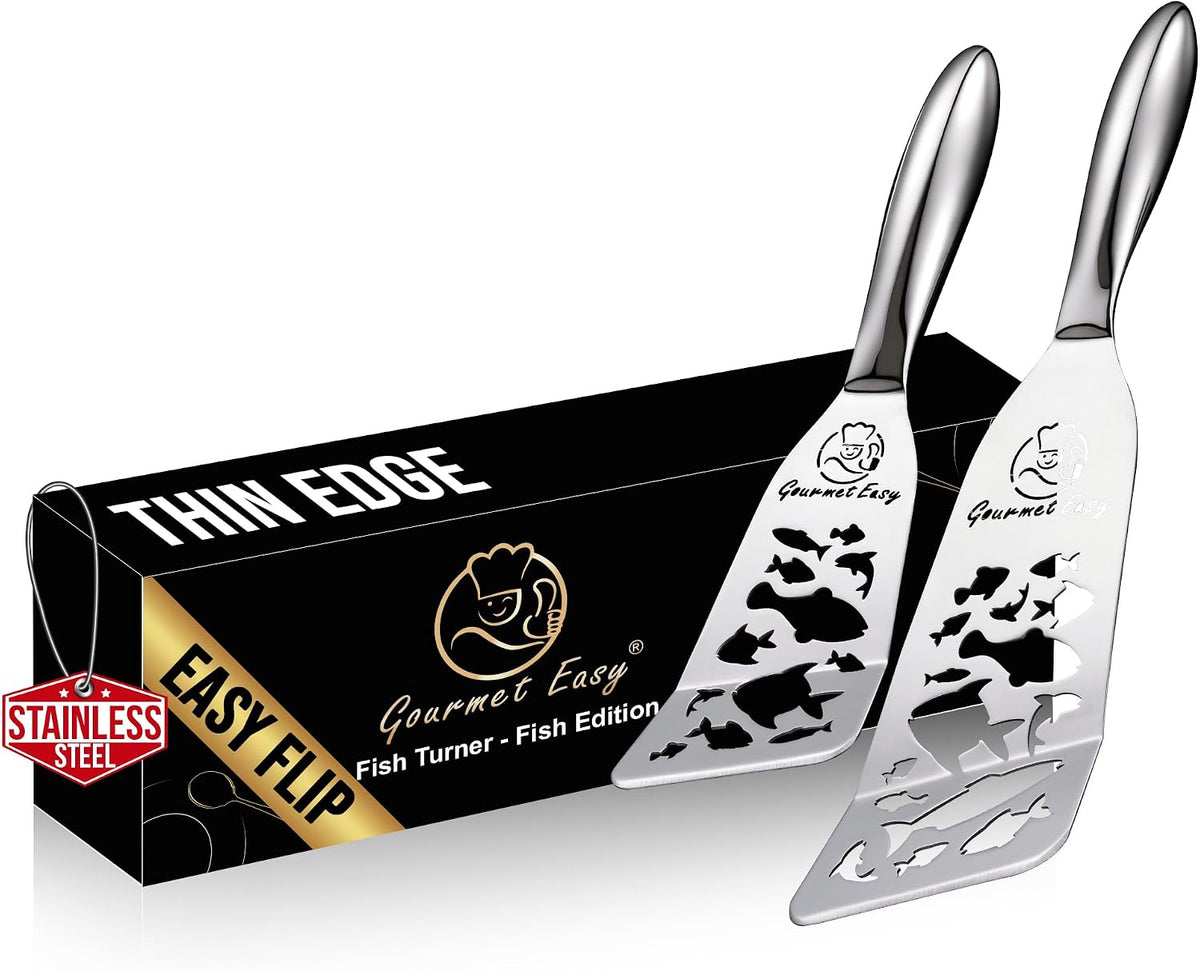 Fish Spatula Set, Ultra-Thin Edge for Easy Turning & Flipping