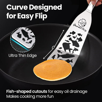 Fish Spatula Set, Ultra-Thin Edge for Easy Turning & Flipping