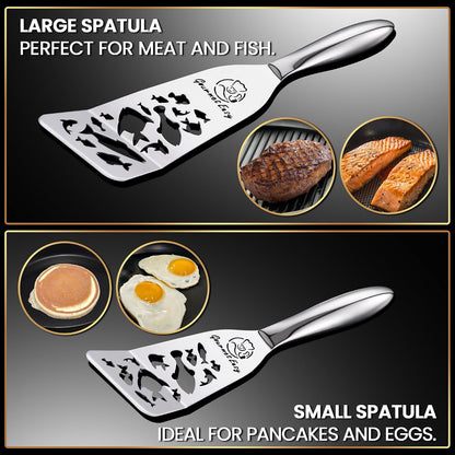 Fish Spatula Set, Ultra-Thin Edge for Easy Turning & Flipping