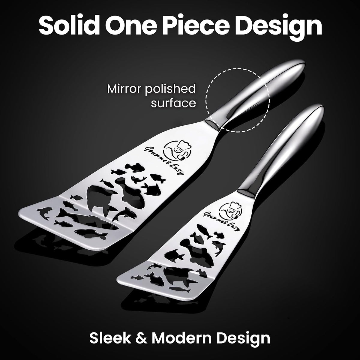 Fish Spatula Set, Ultra-Thin Edge for Easy Turning & Flipping