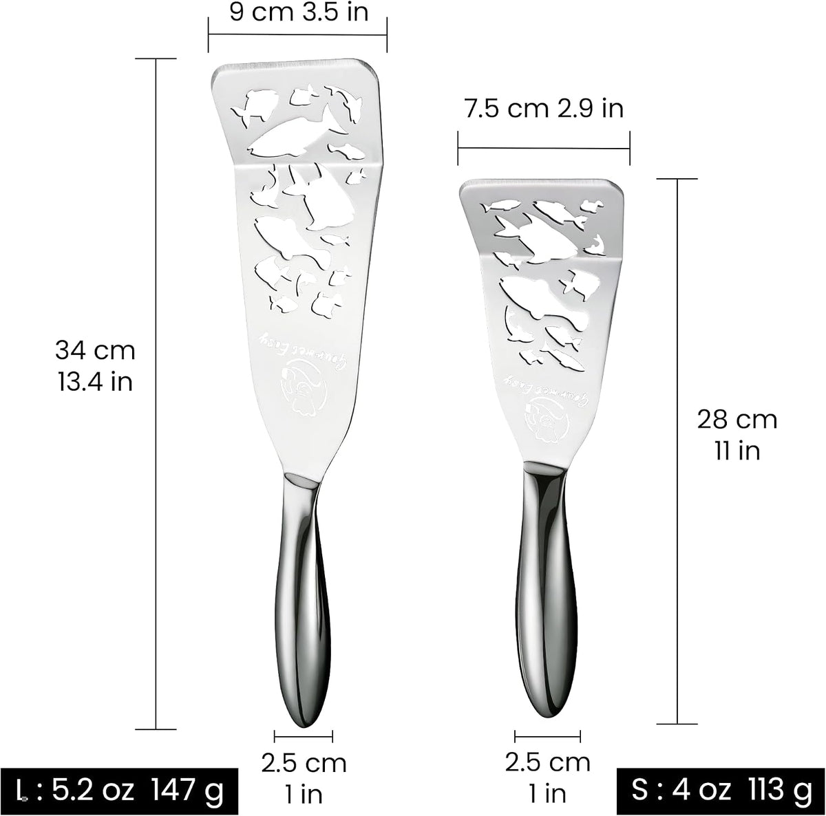 Fish Spatula Set, Ultra-Thin Edge for Easy Turning & Flipping