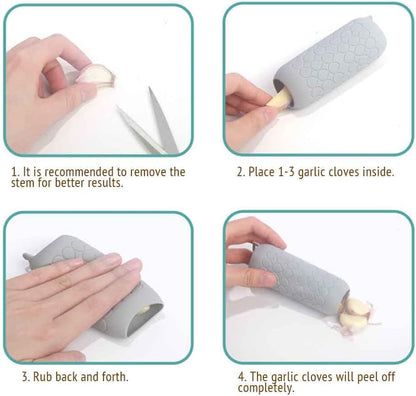 Garlic Peeler Skin Remover Roller Keeper,Easy Quick to Peeled Garlic Cloves with Silicone Tube Roller Garlic Peeling Kitchen Tool