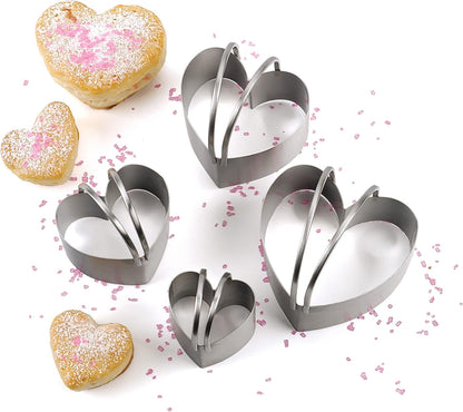 Endurance Round Biscuit Cutters - Stainless Steel, Set of 4 | Nest for Easy Storage | For Cutting Thick or Thin Dough | Professional | High Handle Arch