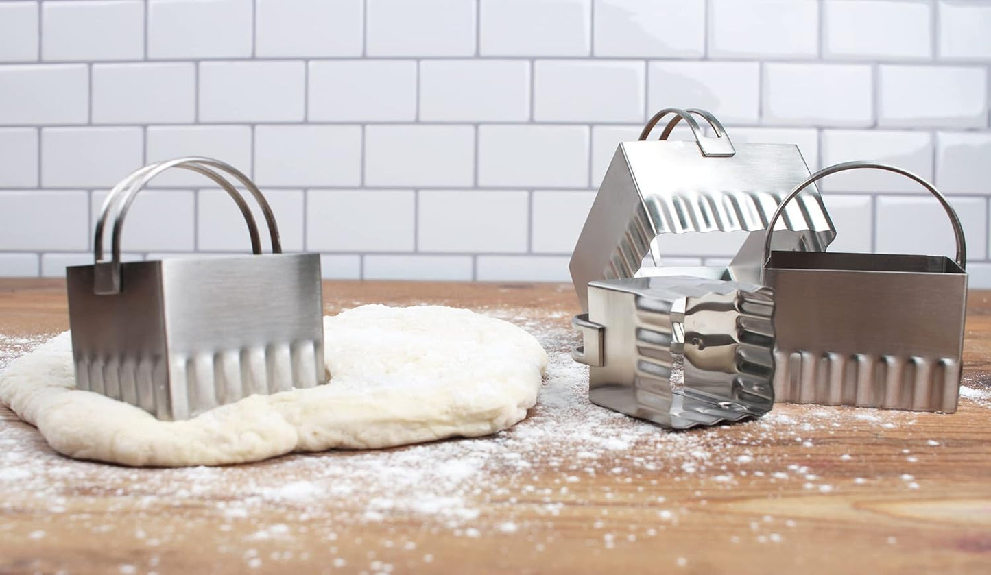 Endurance Round Biscuit Cutters - Stainless Steel, Set of 4 | Nest for Easy Storage | For Cutting Thick or Thin Dough | Professional | High Handle Arch