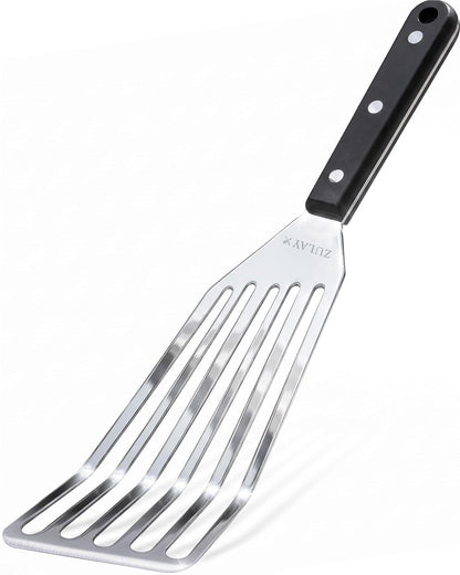 Stainless Steel Fish Turner Spatula - 12.4” Flexible Heat-Resistant Slotted Turner for Non-Stick Cookware - Rust-Proof, Durable & Dishwasher Safe Cooking Utensil for Everyday Use