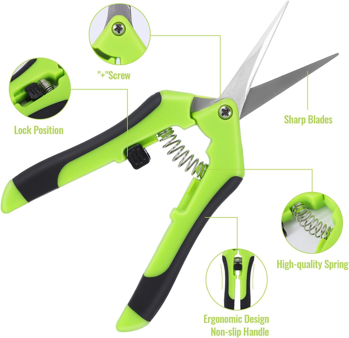 4 Pack Pruning Shears 6.5 Inch Stainless Steel Garden Scissors