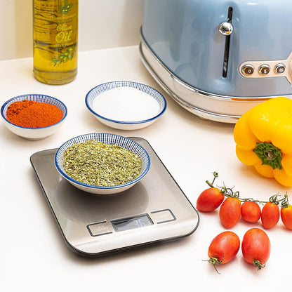 Moss and Stone Digital Kitchen Scale Food Multifunction Accuracy Digital Scale LCD Display 11 Lb 5 Kg, Food Scales Digital Weight Grams and Oz, Baking Scale, Stainless Steel Small Food Scale