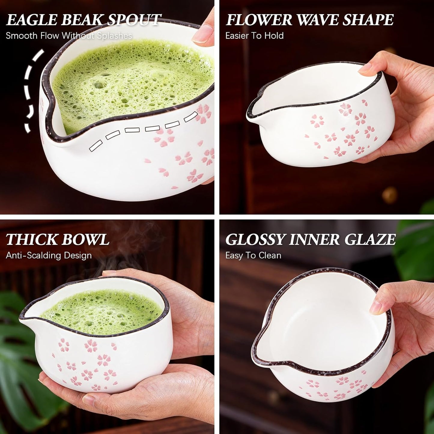 Matcha Whisk Set 7 Pcs Matcha Bowl Bamboo Whisk Kit Gift for Tea Lovers | Matcha Starter Kit with Bowl, Bamboo Whisk & Holder, Scoop, Sifter, Scoop Rest, Ideal Gifts for Women, Mom, Tea Lovers