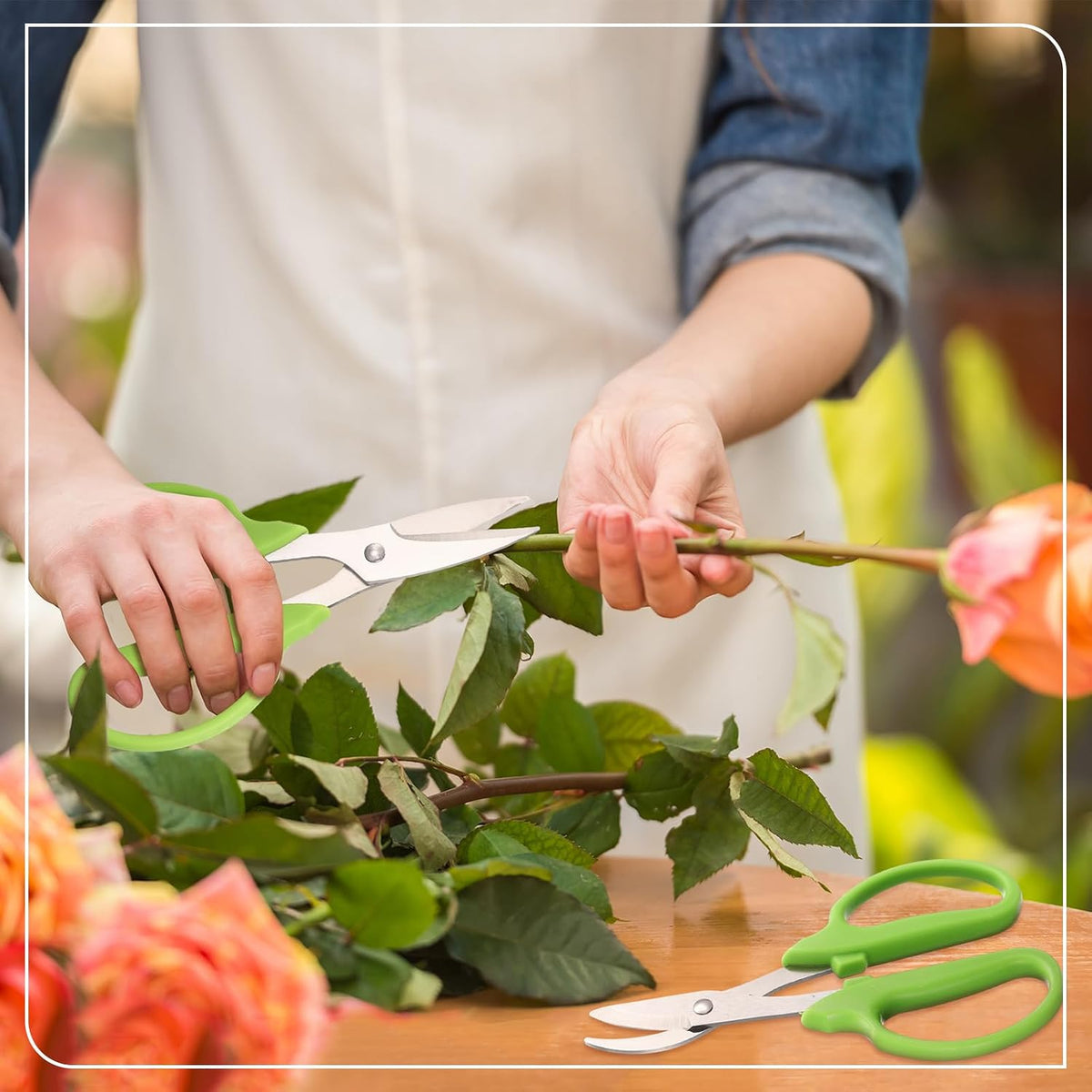 2 Pcs Garden Scissors Shears Trimming Scissors Pruning Floral Shears for Herb Flowers Plants with Straight and Curved Blade for Gardening (Curved,Straght)