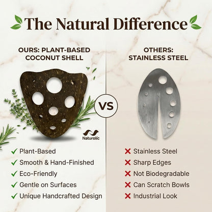 All-Natural Herb Stripper Tool for Fresh Herbs | 9-Hole Kale, Rosemary and Thyme Peeler | Eco-Friendly Kitchen Gadget | Metal & Plastic Free Herb Stripping Tool for Cilantro, Basil, Chard & More