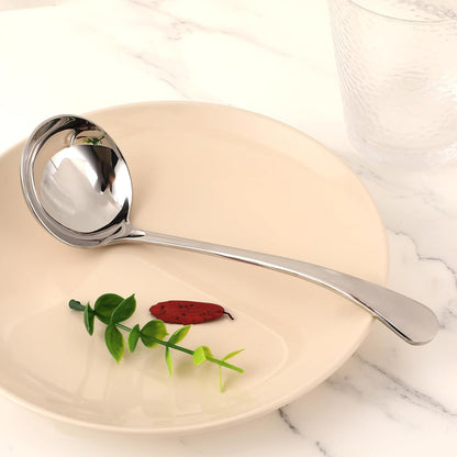 7.9 Inch Silver Small Gravy Soup Ladle Small Ladle Gravy Ladles 18/10 Stainless Steel Sauce Ladles for Spooning Sauces or Gravies