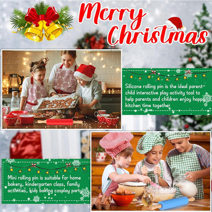 6 Pcs Small Rolling Pin Kids 12 Inch Mini Silicone Rolling Pin for Baking Non Stick Kids Dough Roller with Wooden Handle for Kitchen Cookie Pastry Fondant Cake 6 Colors