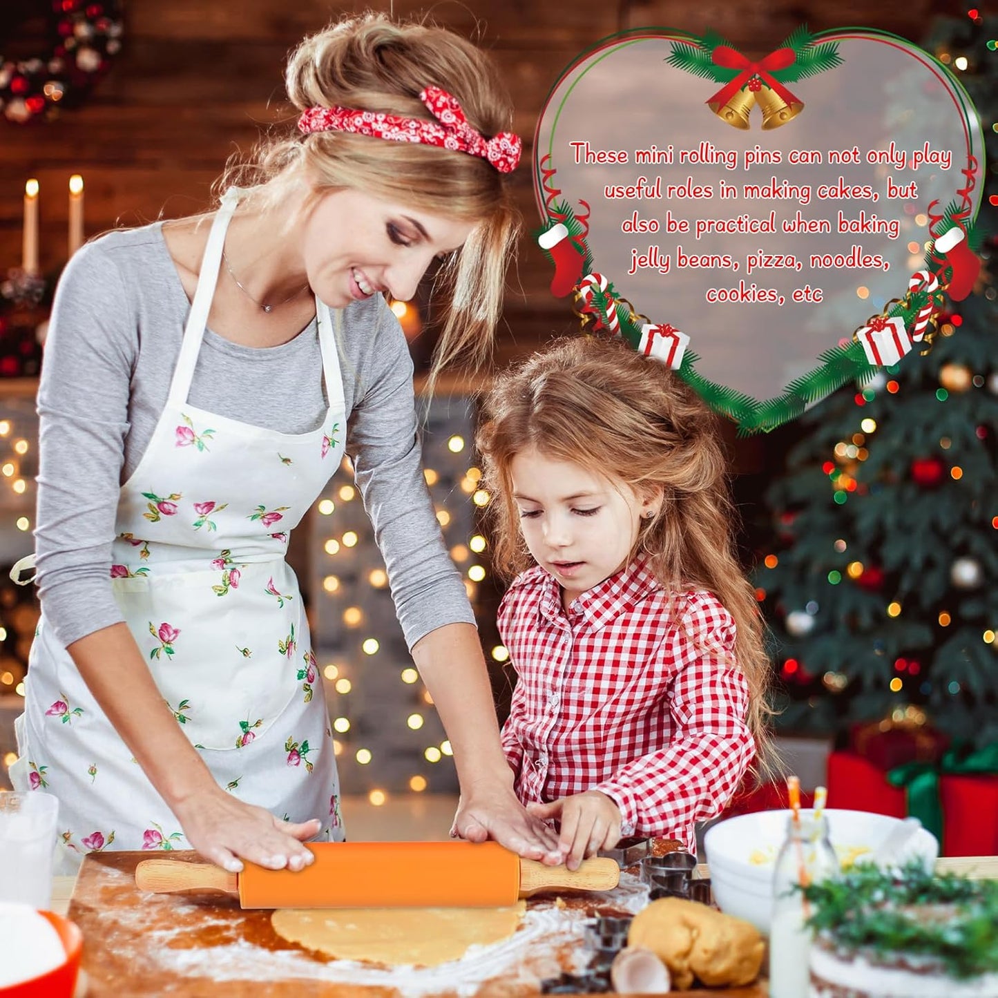 6 Pcs Small Rolling Pin Kids 12 Inch Mini Silicone Rolling Pin for Baking Non Stick Kids Dough Roller with Wooden Handle for Kitchen Cookie Pastry Fondant Cake 6 Colors