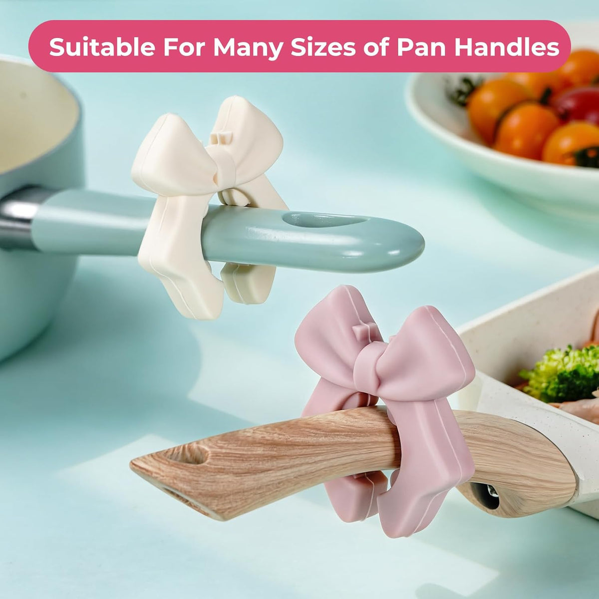 Bow Spoon Holder Cute Spoon Rest for Stove Top, Steam Releaser & Lid Lifter – Heat Resistant Silicone Cooking Gadget, Cute Kitchen Accessories, Gift for Home Cooks