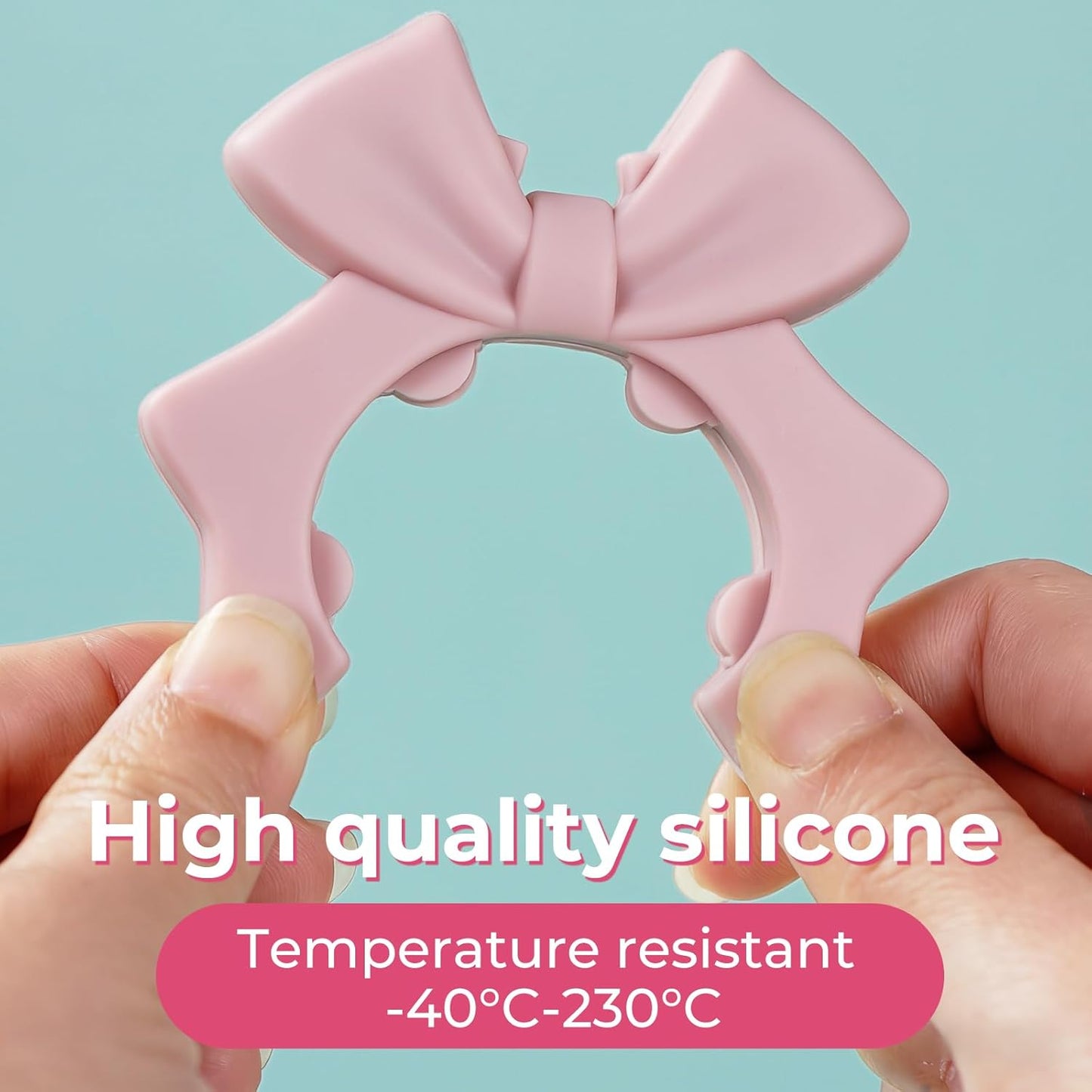 Bow Spoon Holder Cute Spoon Rest for Stove Top, Steam Releaser & Lid Lifter – Heat Resistant Silicone Cooking Gadget, Cute Kitchen Accessories, Gift for Home Cooks