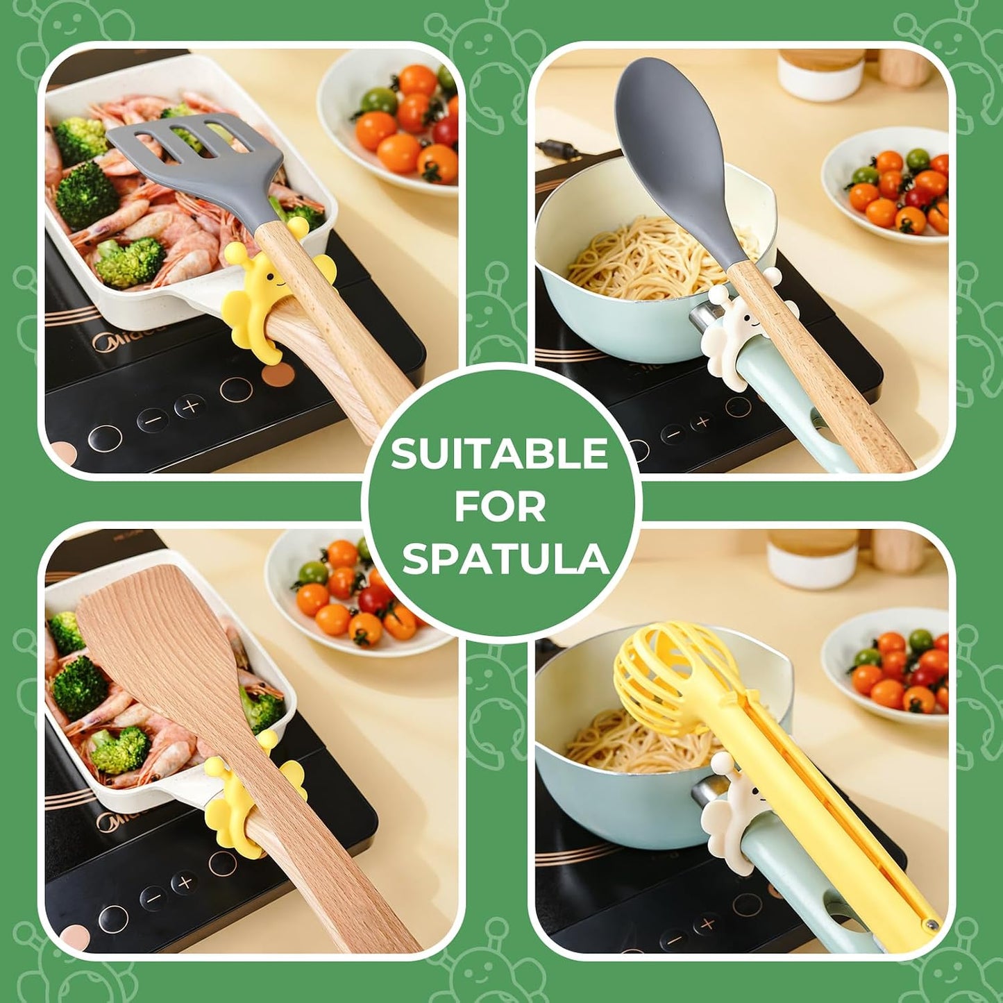 Bow Spoon Holder Cute Spoon Rest for Stove Top, Steam Releaser & Lid Lifter – Heat Resistant Silicone Cooking Gadget, Cute Kitchen Accessories, Gift for Home Cooks