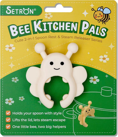 Bow Spoon Holder Cute Spoon Rest for Stove Top, Steam Releaser & Lid Lifter – Heat Resistant Silicone Cooking Gadget, Cute Kitchen Accessories, Gift for Home Cooks