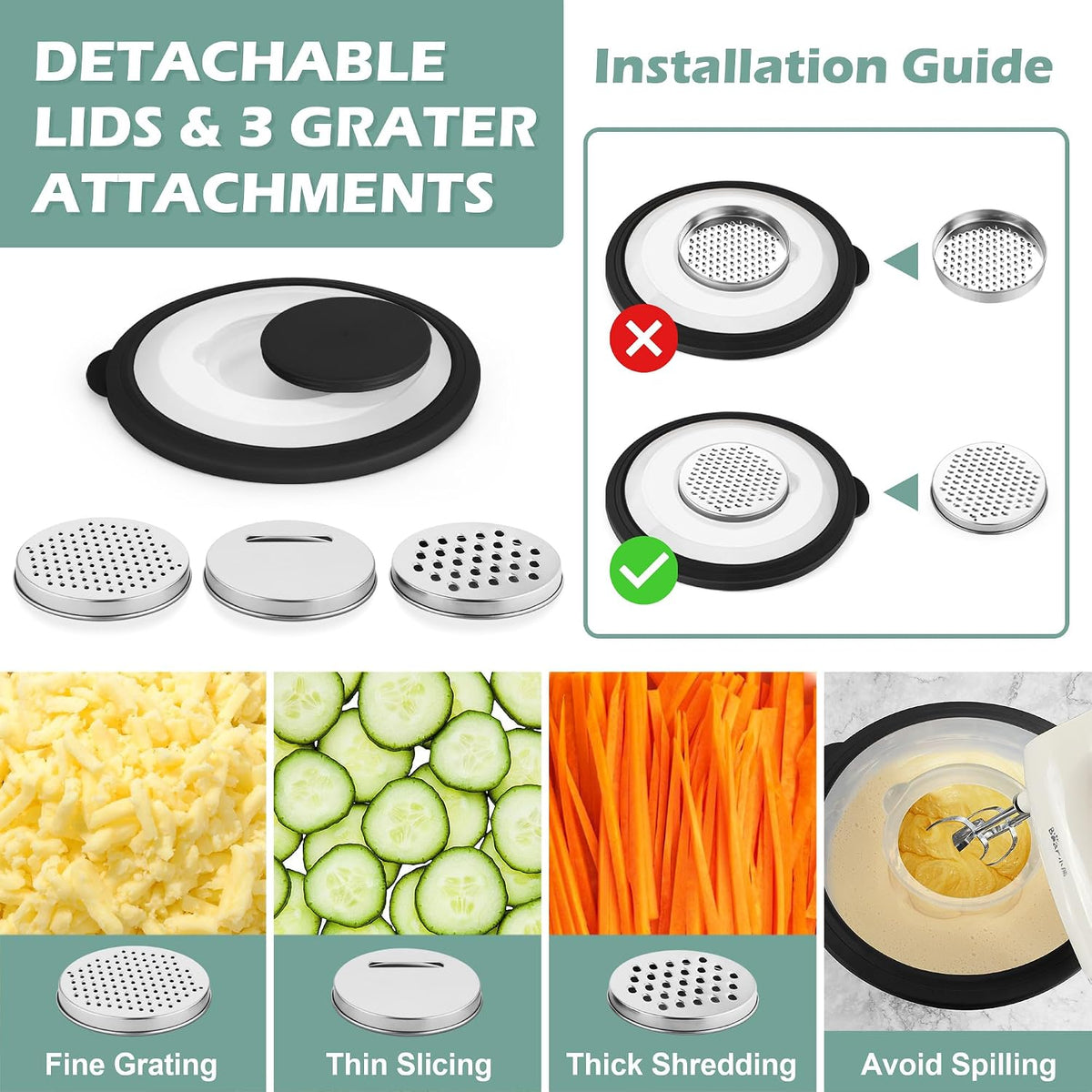 Mixing Bowls, Stainless Steel Nesting Salad Bowls Set