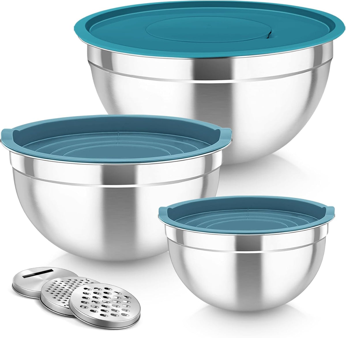 Mixing Bowls, Stainless Steel Nesting Salad Bowls Set