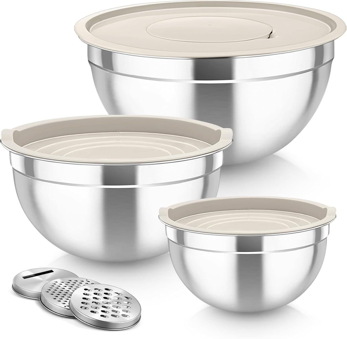 Mixing Bowls, Stainless Steel Nesting Salad Bowls Set