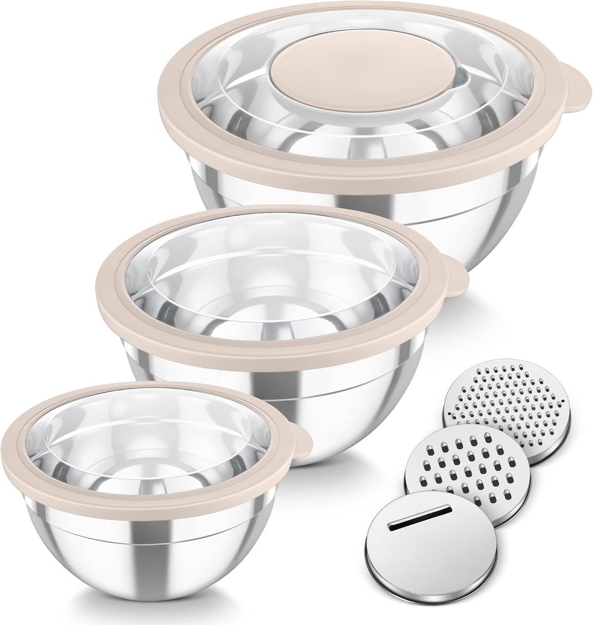 Mixing Bowls, Stainless Steel Nesting Salad Bowls Set