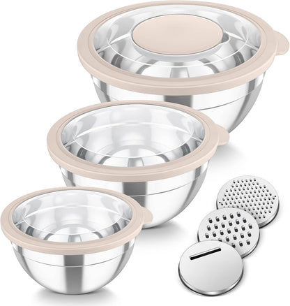 Mixing Bowls, Stainless Steel Nesting Salad Bowls Set
