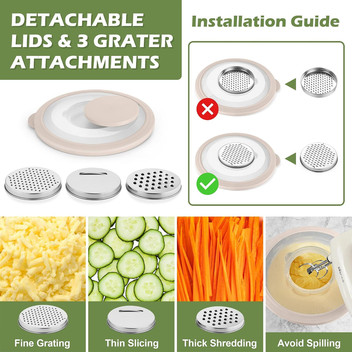 Mixing Bowls, Stainless Steel Nesting Salad Bowls Set