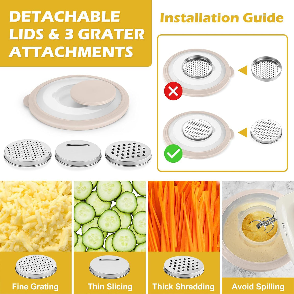 Mixing Bowls, Stainless Steel Nesting Salad Bowls Set