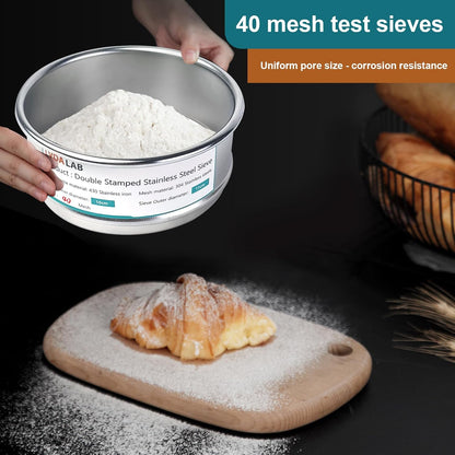 4" (10cm) 304 Stainless Steel Lab Sieve, 80 Mesh (0.2mm) Screen Sifter - Colors B